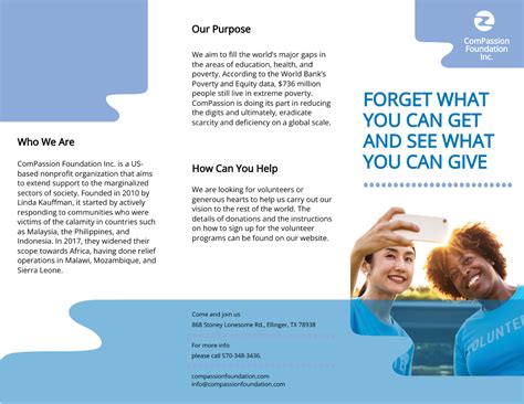 Free editable charity brochure templates to print .